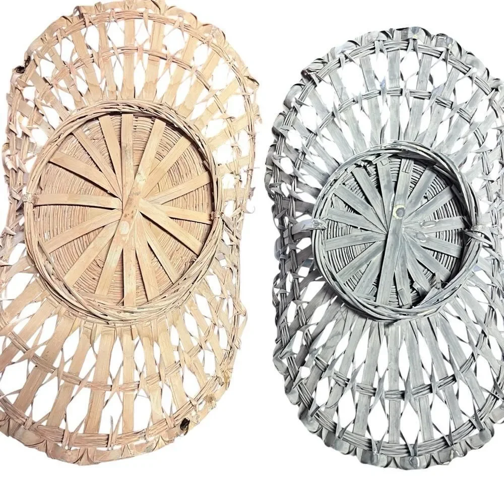 Wicker Flower Gathering Baskets Shabby Chic Set of Two